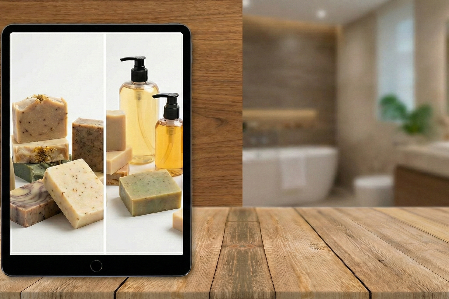 Stack of handmade soaps